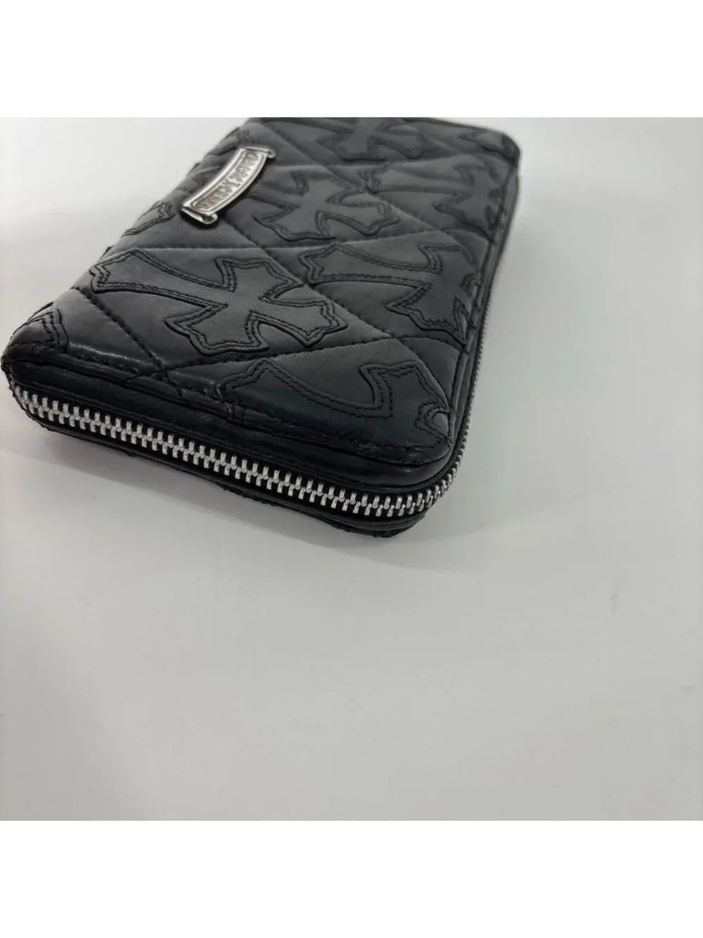 Chrome Hearts Rec Fzip Quilted Cemetery Cross Wallet